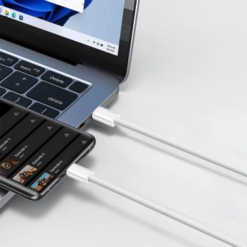 Кабель Apple USB-C до USB-C 1 м, 60 Вт, білий, міцний, оригінальний