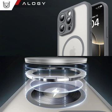 3in1 Hybrid Case Set with 2 Tempered Glass Screen Protectors for Apple iPhone 16 Pro Max, MagSafe Hybrid Protective Case with Lens Protection, Alogy 3in1 Case Pack, Titanium Gray