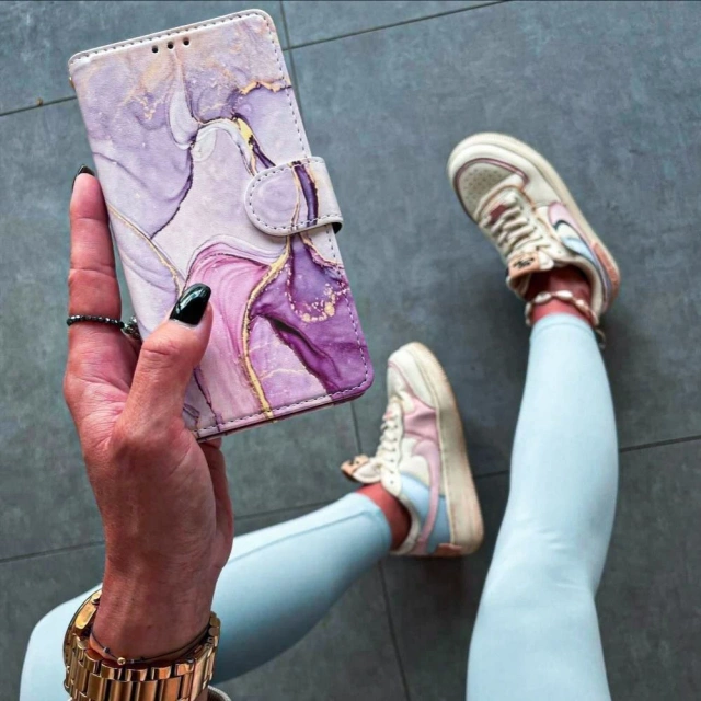 Peňaženka portfólia Etui do Samsung Galaxy A15 4G / 5G Marble