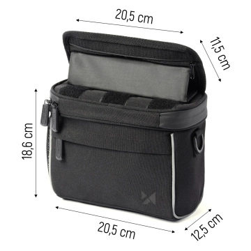 Wozinsky bicycle handlebar bag bike shoulder bag black (WBHBB-01)