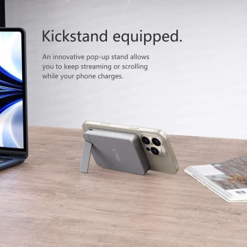 Зовнішній акумулятор MagSafe Tech-Protect PB15 10000mAh Pop-up, колір «космічний сірий»