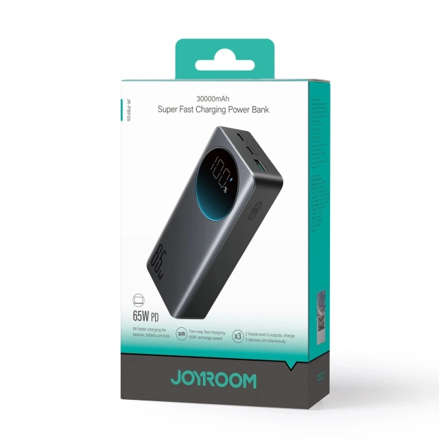 Powerbank Joyroom JR-PBF05 65W 30000mAh mit Display Schwarz