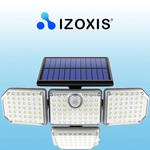Lampa solarna 171 super mocnych LED z panelem zewnętrznym Izoxis