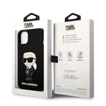 Etui Karl Lagerfeld KLHMP14MSNIKBCK na iPhone 14 Plus 6,7" pevný obal silikonový Ikonik Magsafe černý/černý
