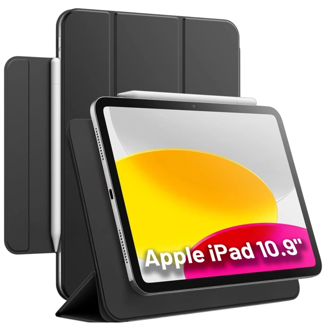 Etui magnetyczne 360 do Apple iPad 10.9” 10 / 2022 / 11” 11 / 2025 Alogy Magnetic 360 Case obudowa ochronna na tablet Czarne + Szkło