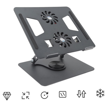 Laptop Table Stand 17.3" Adjustable 360 ​​Cooling Foldable Aluminum 25x21.7cm Alogy Graphite