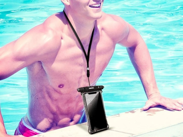 Fonken wasserdichte Hülle für Universaltelefon IPX8 bis 6,5 "Schwarz