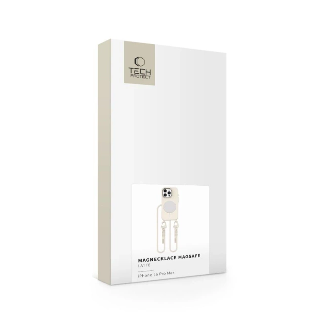 Pouzdro na iPhone 16 Pro Max Tech-Protect Magneticklear MagSafe Latte