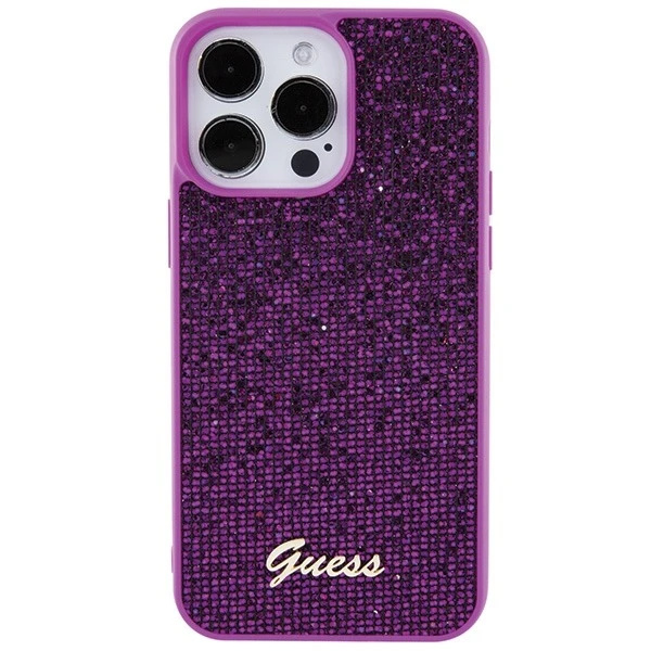 Etui Guess GUHCP15XPMSDGSF pre iPhone 15 Pro Max 6,7" pevný obal na fuksja/fuschia Disco Metal Script