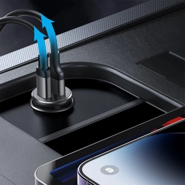 Joyroom JR-CCN06 30W Metal Car Charger, 2x USB-C – Black