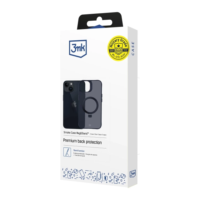 Etui na Apple iPhone 13 / iPhone 14 - 3mk Smoke Case Mag&Stand Czarne