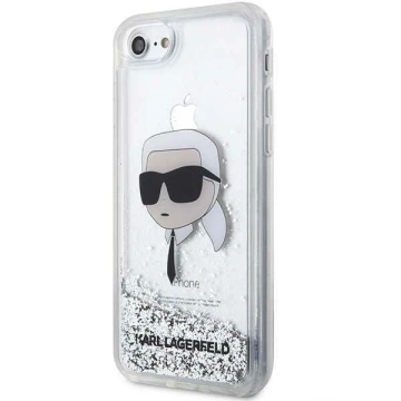 Ochranné pouzdro na telefon Karl Lagerfeld KLHCI8LNKHCH pro Apple iPhone 7/8/ SE 2020/2022 stříbrný/stříbrný pevný obal Glitter Karl Head