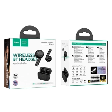 Bezdrôtové Bluetooth slúchadlá HOCO TWS EQ15 čierne