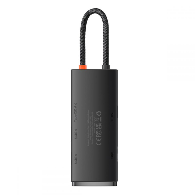 Adapter HUB przejściówka Baseus Lite Series USB-C 2x USB 3.0 4K SD/TF Black