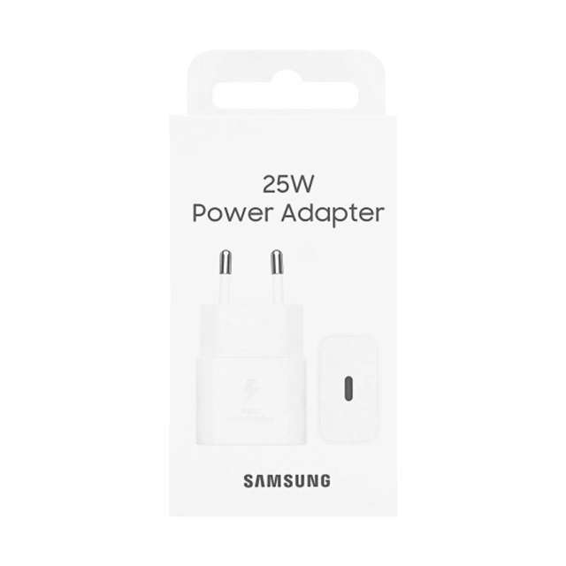 Originální nástěnná nabíječka Samsung EP-T2510NWE Rychlé nabíjení PowerDelivery PD 25W bílá
