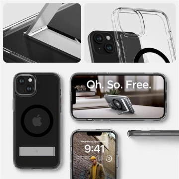 Чохол Spigen Ultra Hybrid S MagSafe з підставкою для iPhone 15 - чорний