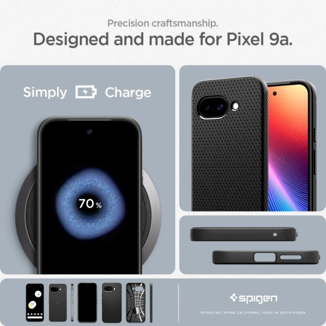 Google Pixel 9a Spigen Liquid Air Schwarze Schutzhülle