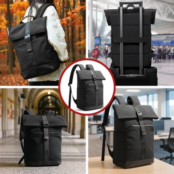 Водонепроникний рюкзак Bange для ноутбука 15.6", city traveler, 45х30х16 см, для роботи, літака, чоловічий, жіночий, з USB портом Чорний