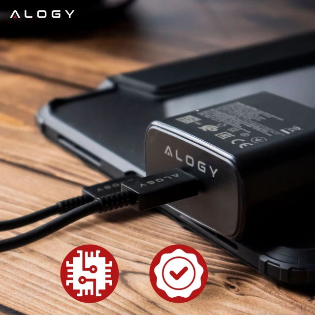 USB-C typ C PD Premium nástenná nabíjačka rýchla 45 W 3A kábel typu C 1M Alogy čierna