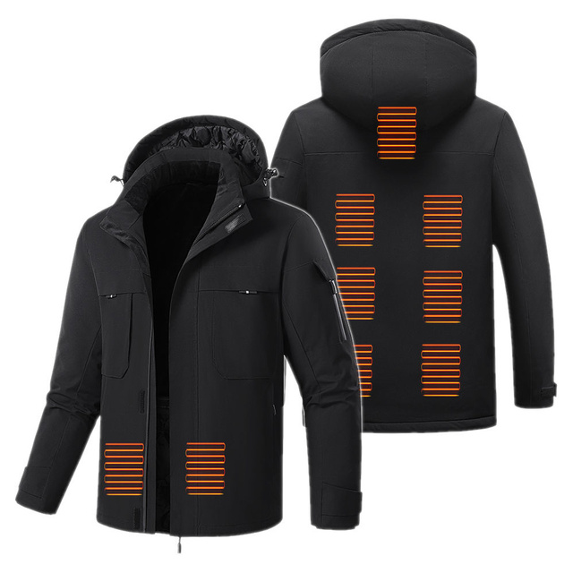 Beheizte beheizbare Elektrojacke Unisex Größe XL Winterkapuze HJ2 Mozos schwarz