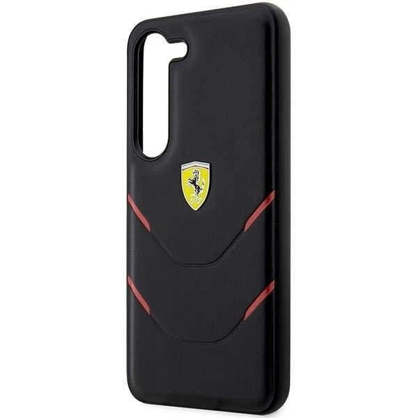 Puzdro Ferrari pre Samsung Galaxy S23 HardCase Hot Stamp Lines čierne