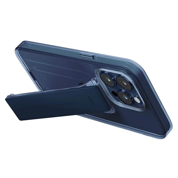 Etui do iPhone 15 Pro UNIQ Heldro Mount Grip Stand Niebieskie