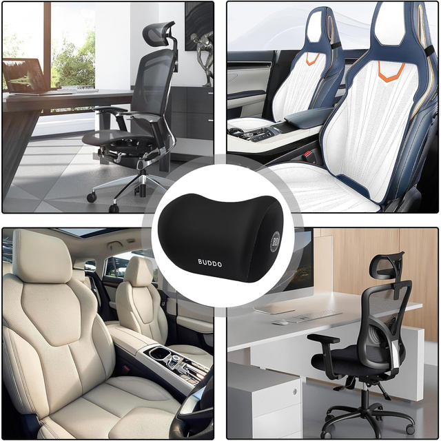 Alogy Autokissen Kopfstütze Memory Foam Schwarz