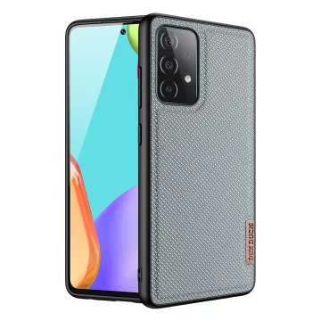 Kryt pouzdra Dux Ducis Fino potažený nylonovým materiálem Samsung Galaxy A72 4G šedý