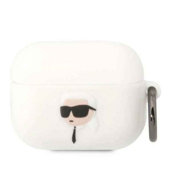 Schutzhülle für Kopfhörer Karl Lagerfeld für AirPods Pro Cover weiß/weiß Silikon Karl Head 3D