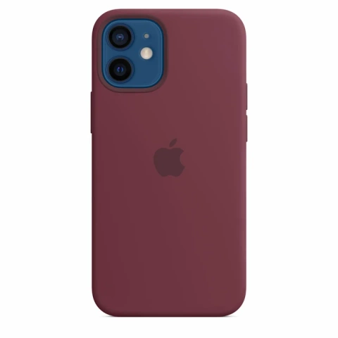 Etui do Apple iPhone 12 Mini z MagSafe, kolor Bordowy Plum - Silicone Case
