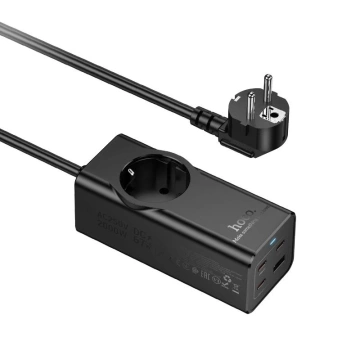 Extension Cable Charger Hoco NS9 2 m 67W 1x230V USB-C 3x USB-A Black