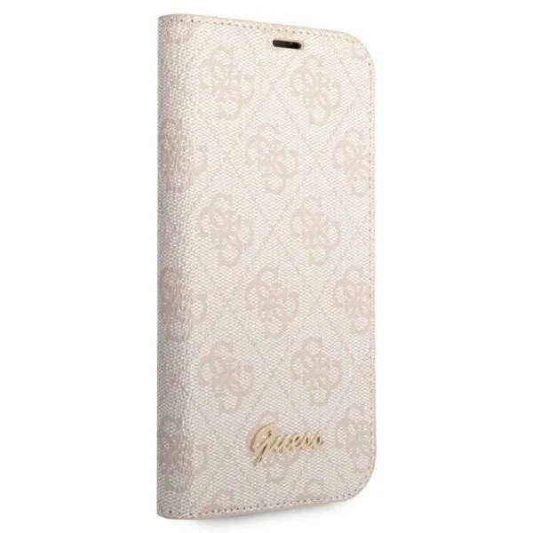Guess GUBKP14LHG4SHP case for Apple iPhone 14 Pro 6.1" pink/pink book 4G Vintage Gold Logo