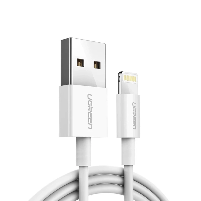 Кабель Ugreen Кабель USB - Lightning MFI 1m 2,4A білий (20728)