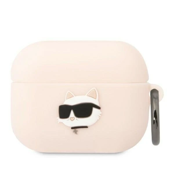Karl Lagerfeld KLAPRUNCHP protective case for Apple AirPods Pro cover pink/pink Silicone Choupette Head 3D