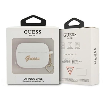 Чохол Guess GUAPLSCHSH AirPods Pro biały/white Silicone Charm Collection