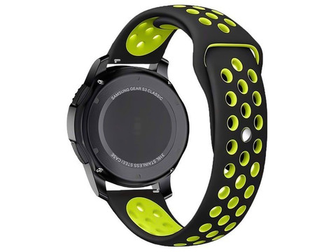 Gumowy Uniwersalny pasek sportowy Alogy soft band do smartwatcha 22mm Czarno-żółty