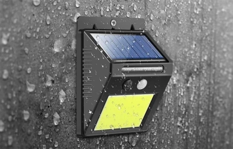 LED solárne svietidlo s pohybovým a súmrakovým senzorom vonkajšie 48 LED COB