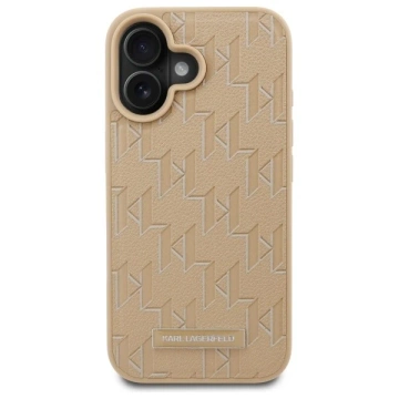 Karl Lagerfeld iPhone 16 6.1" Case Beige Hardcase Hot Stamp Magsafe