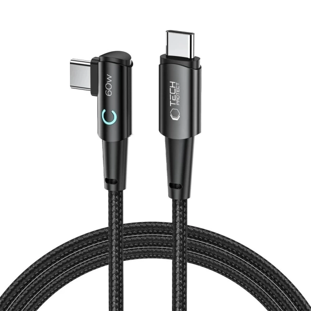 Cable angle USB Type C - USB Type C UltraBoost "L" 60W/6A 200 cm Gray