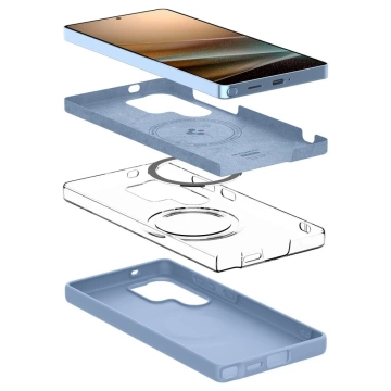 Чохол для Samsung Galaxy S25 Ultra Sapphire Blue Silicone Fit MagSafe Spigen