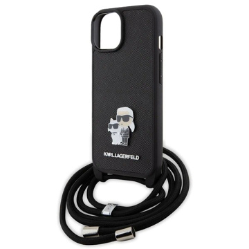 Etui Karl Lagerfeld KLHCP15SSAKCPSK do iPhone 15 6.1" hardcase czarny/black Crossbody Saffiano Metal Pin Karl