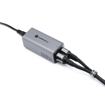 Stolná nabíjačka Forcell GaN III 100W 2xUSB-C 2xUSB-A PD QC SFC