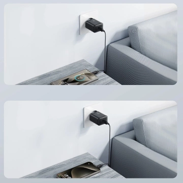 Sieťová nabíjačka Joyroom USB-C 25 W SFC / PPS / PD - Čierny kábel USB-C / USB-C 1 m