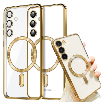 Puzdro MagSafe pre Apple iPhone 16 Pro Max Alogy Glamour puzdro na luxusný prsteň zlato-priehľadné