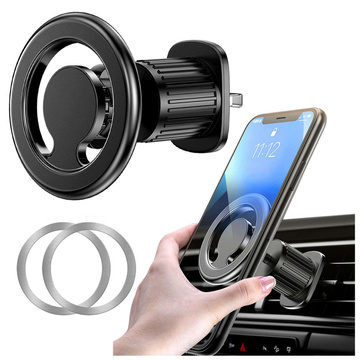 Alogy magnetic car holder for MagSafe for iPhone 14 13 12 grille black