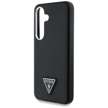 Etui Guess Grained Triangle Logo MagSafe do Samsung Galaxy S25 Czarny