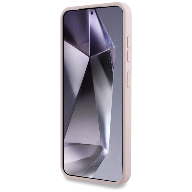 Силіконовий чохол для Samsung Galaxy S25 Plus рожевого кольору Karl Lagerfeld з подвійними головками та круглим MagSafe