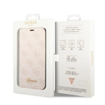 Чохол Guess GUBKP14SHG4SHP для Apple iPhone 14 6.1" рожевий/рожевий книжка 4G Vintage Gold Logo