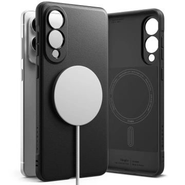 Pouzdro na Samsung Galaxy S25 Edge s magnetickým kroužkem Onyx MagSafe, černé