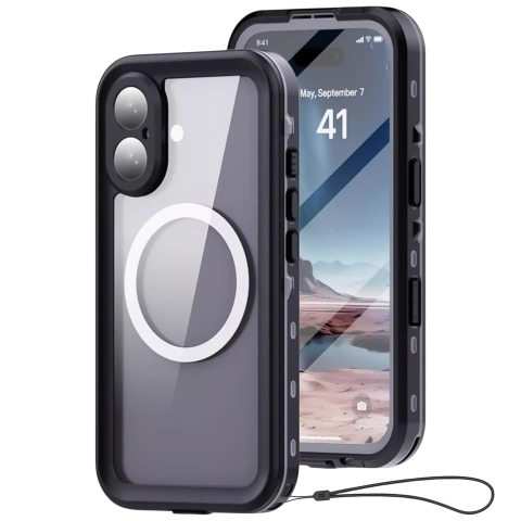 Vodotěsné pouzdro Alogy HydroArmor™ IP68 s průhledným zadním 360 obrněným krytem pro MagSafe pro Apple iPhone 16 Plus